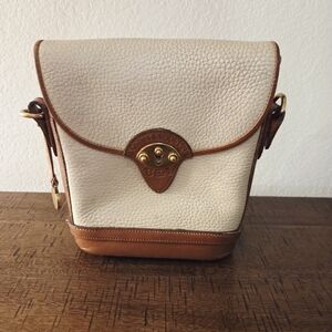 Vtg Dooney & Bourke Cavalry Spectator All-Weather Leather Shoulder Crossbody Bag